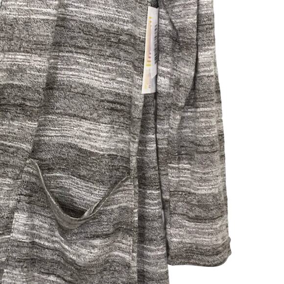 NWT LuLaRoe Sarah Striped Gray Long Open Cardigan Sweater Duster Oversize Medium - Picture 10 of 15